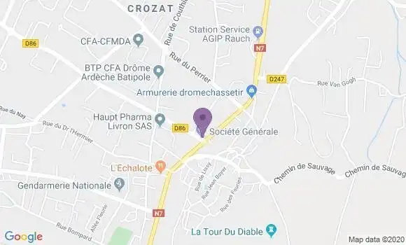 Localisation Banque Populaire Agence de Livron sur Drôme