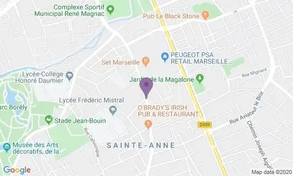 Localisation BNP Paribas Agence de Marseille Sainte Anne