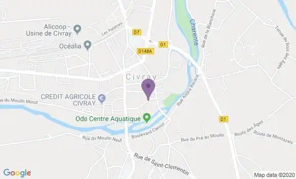 Localisation BNP Paribas Agence de Civray