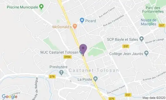 Localisation BNP Paribas Agence de Castanet Tolosan