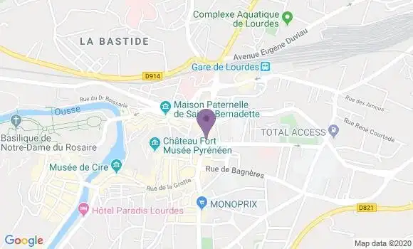 Localisation Banque Postale Agence de Lourdes