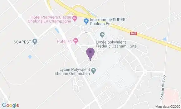 Localisation Banque Postale Agence de Châlons en Champagne Mont Héry