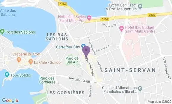 Localisation Banque Postale Agence de Saint Malo Saint Servan sur Mer