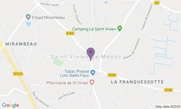 Localisation Banque Postale Agence de Saint Vivien de Médoc