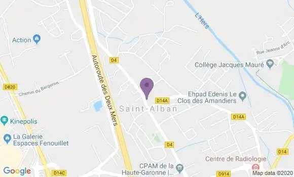 Localisation Banque Postale Agence de Saint Alban