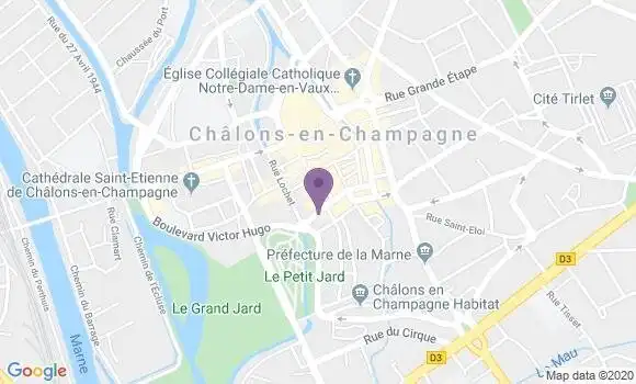 Localisation Crédit Agricole Agence de Châlons en Champagne Professionnels