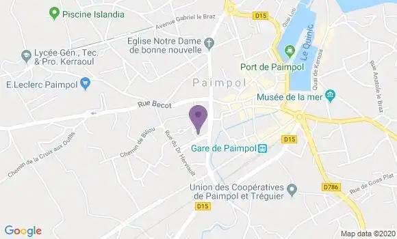 Localisation Crédit Agricole Agence de Paimpol