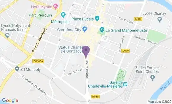 Localisation CIC Agence de Charleville Mézières Centre d