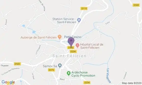 Localisation Saint Felicien - 07410