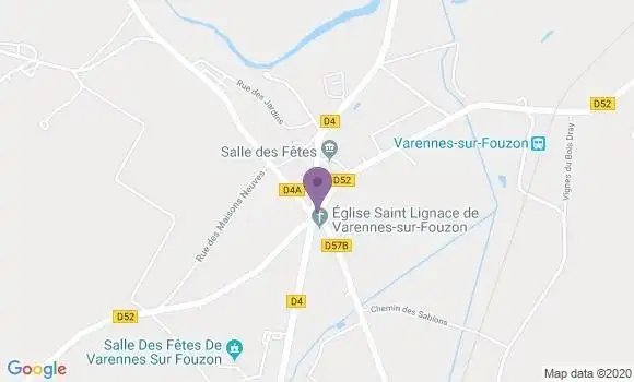 Localisation Varennes sur Fouzon Ap - 36210