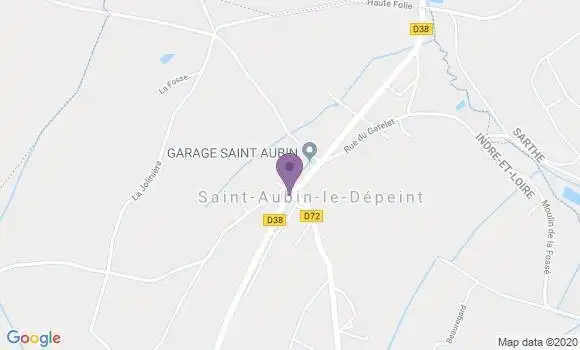 Localisation Saint Aubin le Depeint Ap - 37370