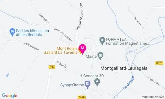 Localisation Mont Relais Gaillard la Taverne